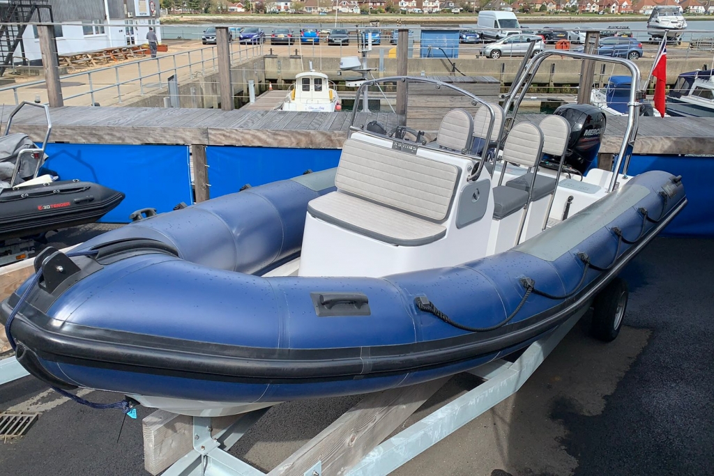 Boat Details – Ribs For Sale - Pre-owned XS650 RIB with Mercury 150hp Four Stroke engine and Trailer.