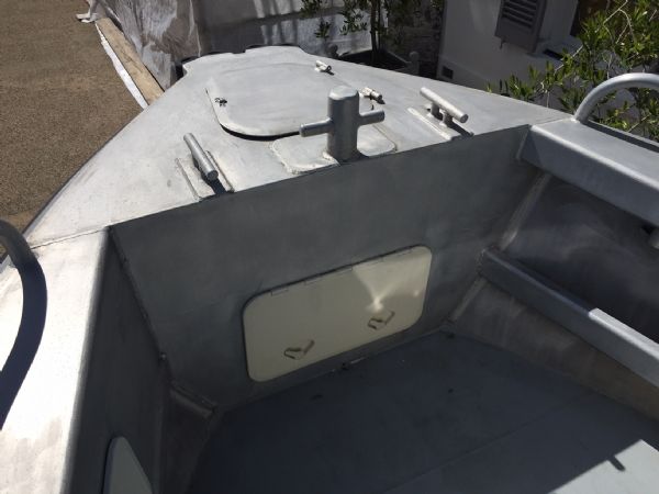 Boat Details – Ribs For Sale - Used Aluminium 7.0m Work Boat with Twin Evinrude 75HP Outboard Engines and Roller Trailer