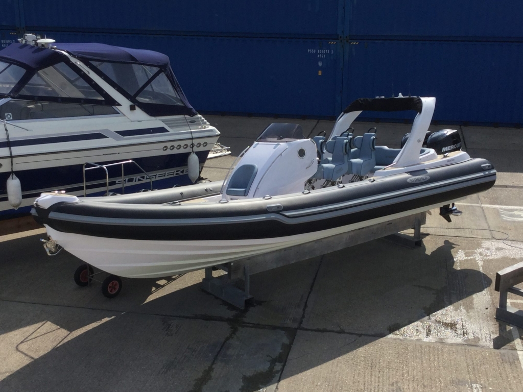 Boat Details – Ribs For Sale - Pre-owned 2015 Stingher 900GT Sport Custom RIB with twin Mercury Verado 200hp Engines.