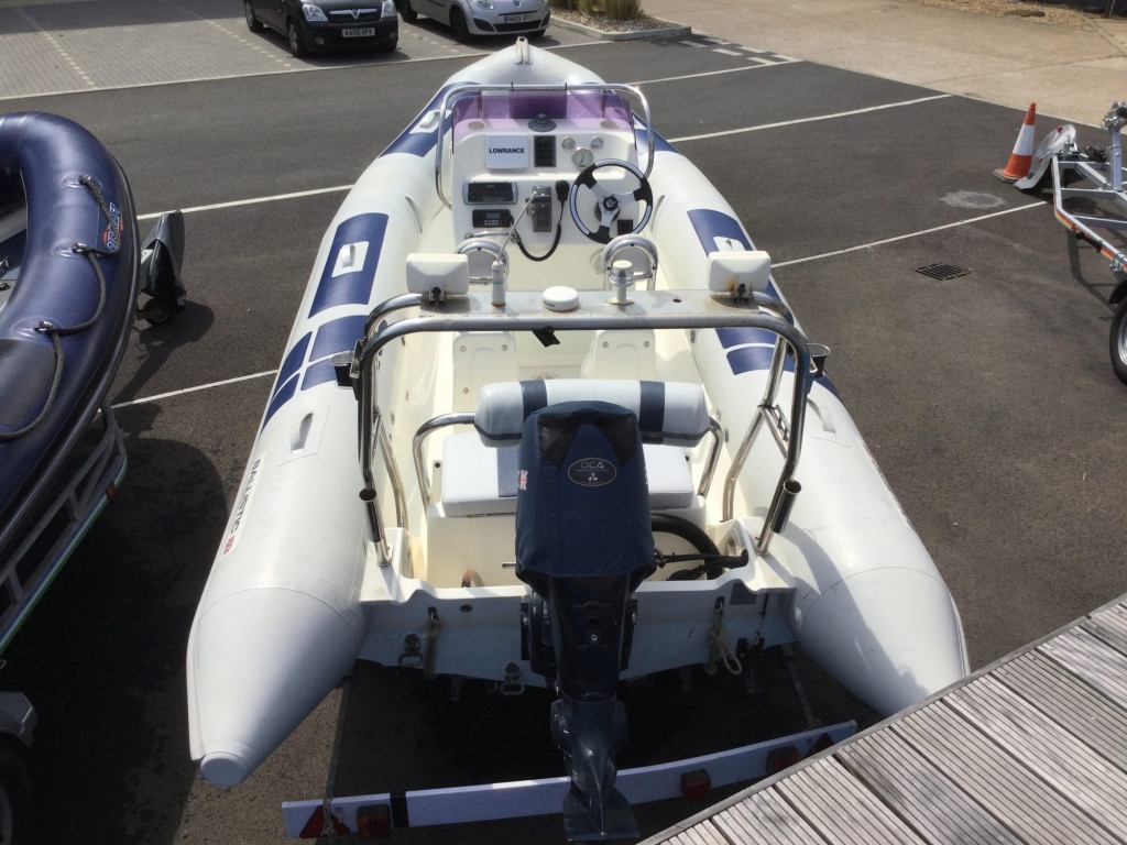 Boat Details – Ribs For Sale - Used Ballistic 5.5 RIB with Evinrude ETEC engine and trailer.