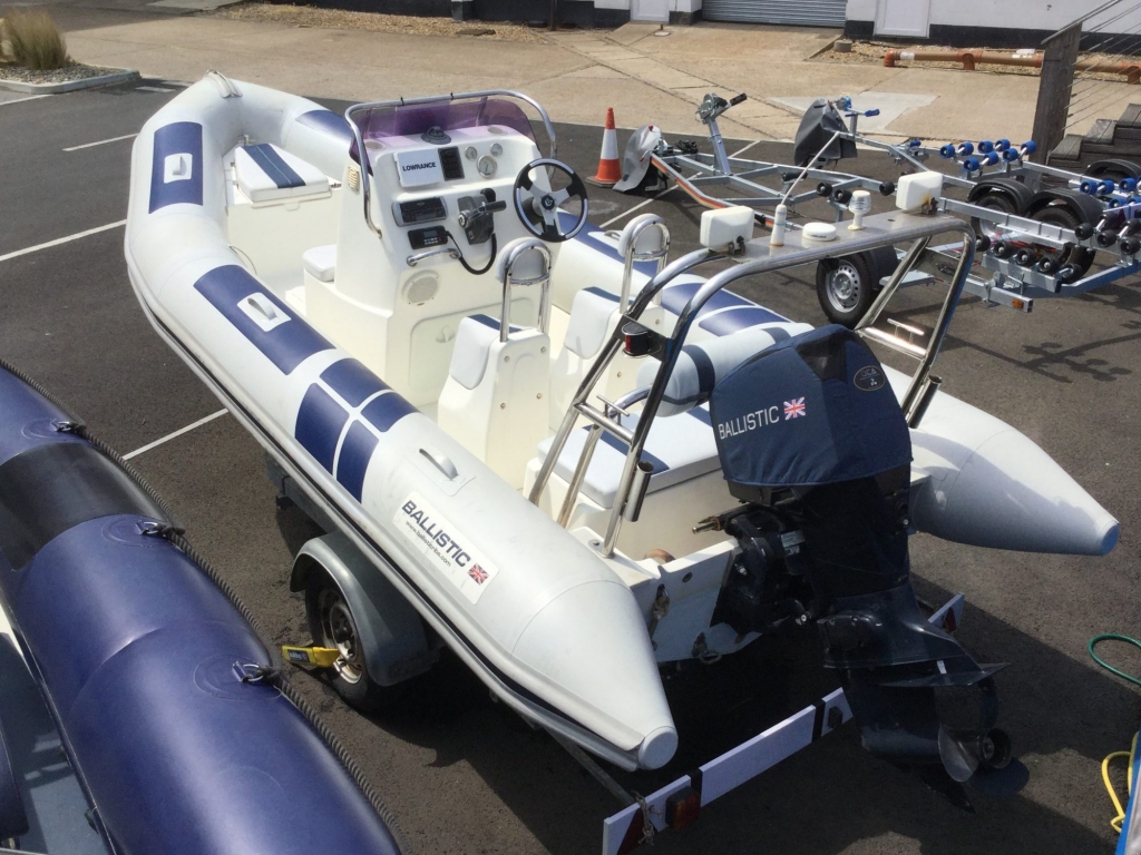 Boat Details – Ribs For Sale - Used Ballistic 5.5 RIB with Evinrude ETEC engine and trailer.