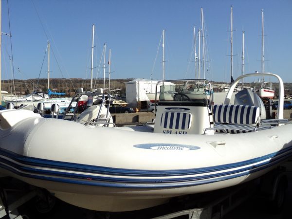 Boat Details – Ribs For Sale - Zodiac Medline II RIB with Honda 150HP 4 Stroke Outboard Engine and Roller Trailer