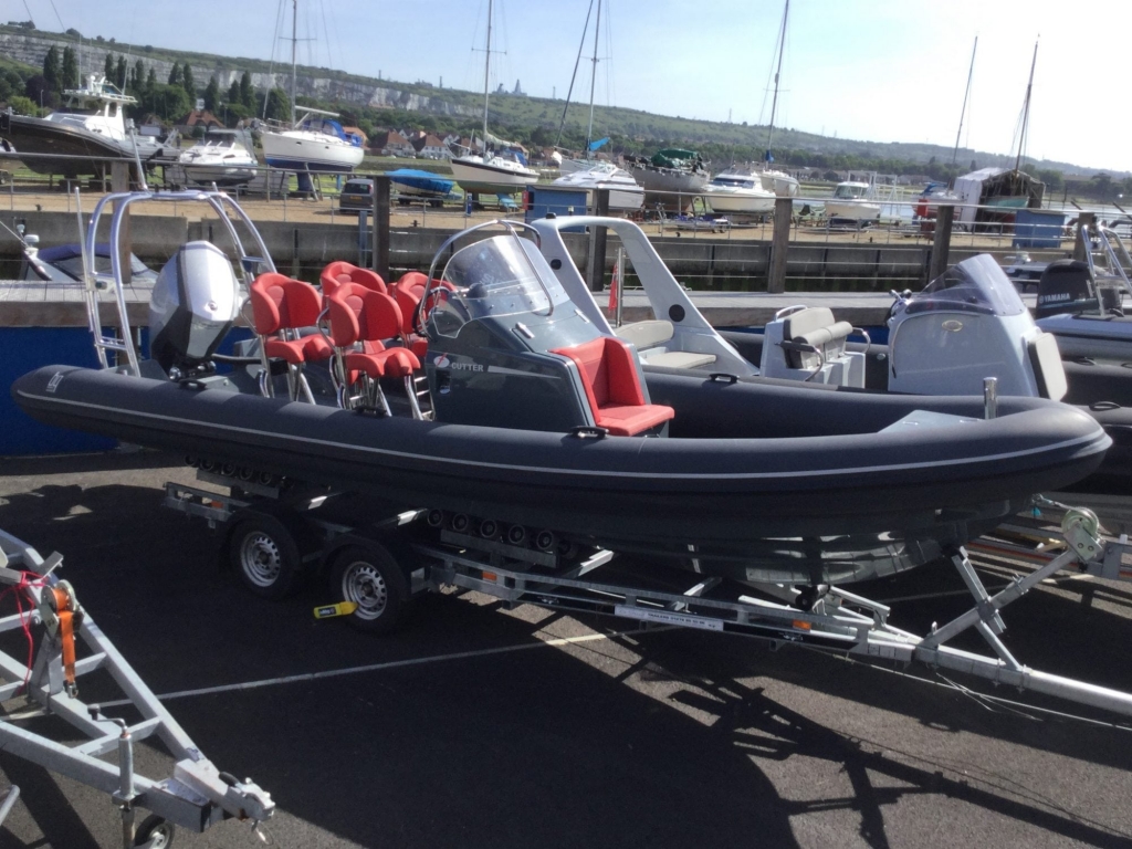 Boat Details – Ribs For Sale - Used Shearwater Cutter Custom 6.8 RIB with Evinrude ETEC 250hp V6 Engine.