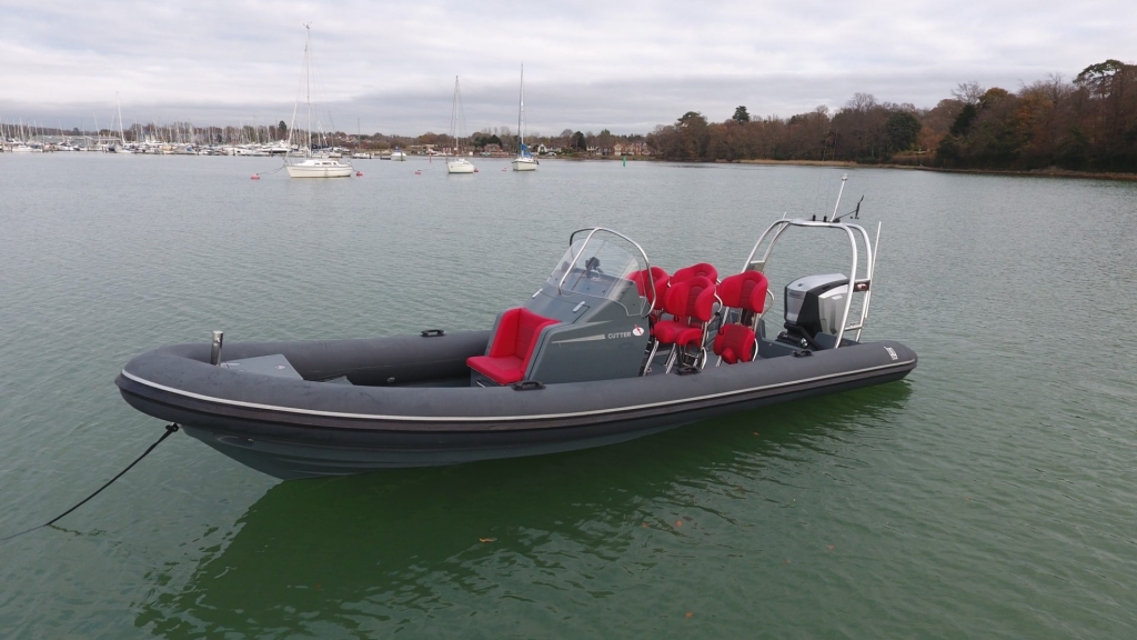 Boat Details – Ribs For Sale - Used Shearwater Cutter Custom 6.8 RIB with Evinrude ETEC 250hp V6 Engine.