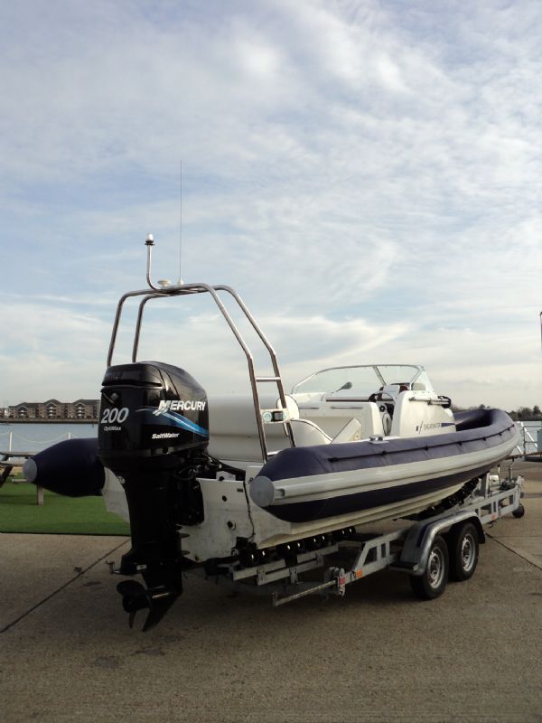 Boat Details – Ribs For Sale - Shearwater 7.5m Cabin RIB with Mercury Optimax 200HP Engine