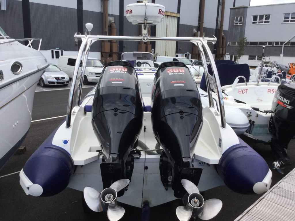 Boat Details – Ribs For Sale - Used Cobra 9.5 RIB with twin Suzuki DF300 Outboard engines