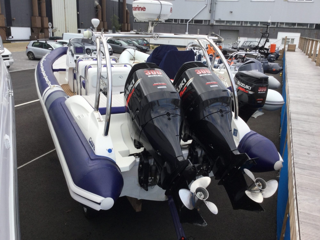 Boat Details – Ribs For Sale - Used Cobra 9.5 RIB with twin Suzuki DF300 Outboard engines