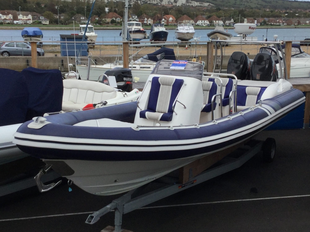 Boat Details – Ribs For Sale - Used Cobra 9.5 RIB with twin Suzuki DF300 Outboard engines