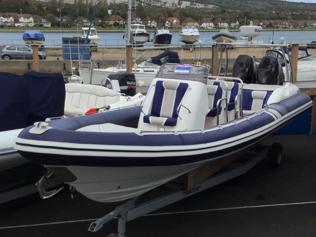 Boat Details – Ribs For Sale - Used Cobra 9.5 RIB with twin Suzuki DF300 Outboard engines