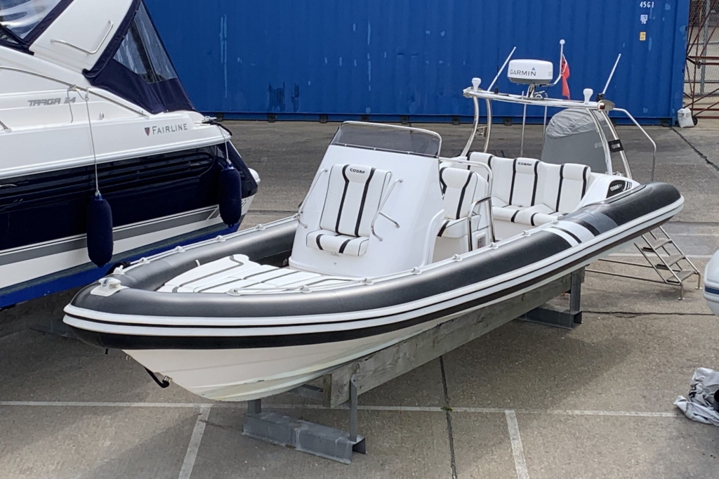 Boat Details – Ribs For Sale - Pre-owned Cobra 8.0 RIB with Yamaha F350AET engine.