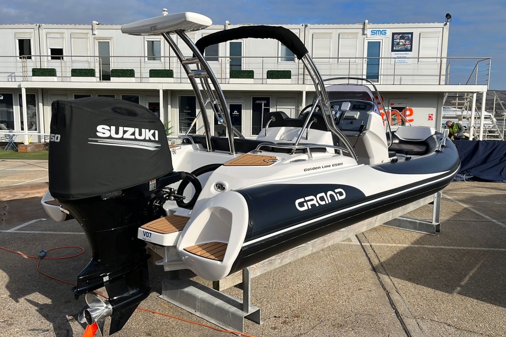 Boat Details – Ribs For Sale - 2020 Grand Goldenline 580 Suzuki BF150 With Roller Trailer