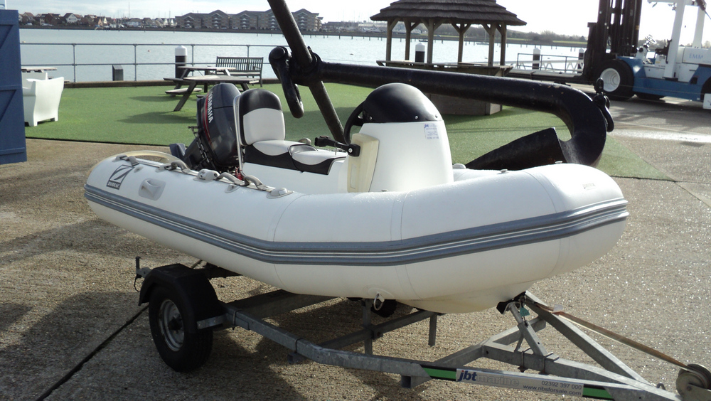 Used Zodiac 3.4M RIB with Yamaha 25HP Two Stroke Engine and Trailer - Zodiac 3.4M