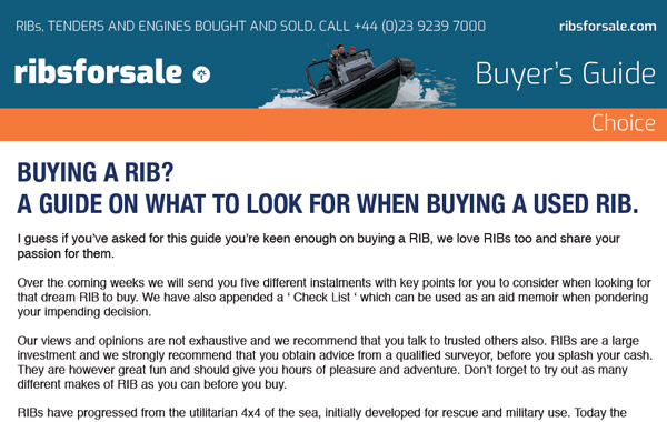 How to buy a RIB - The Essential Guide from Ribs For Sale - Buyers Guide